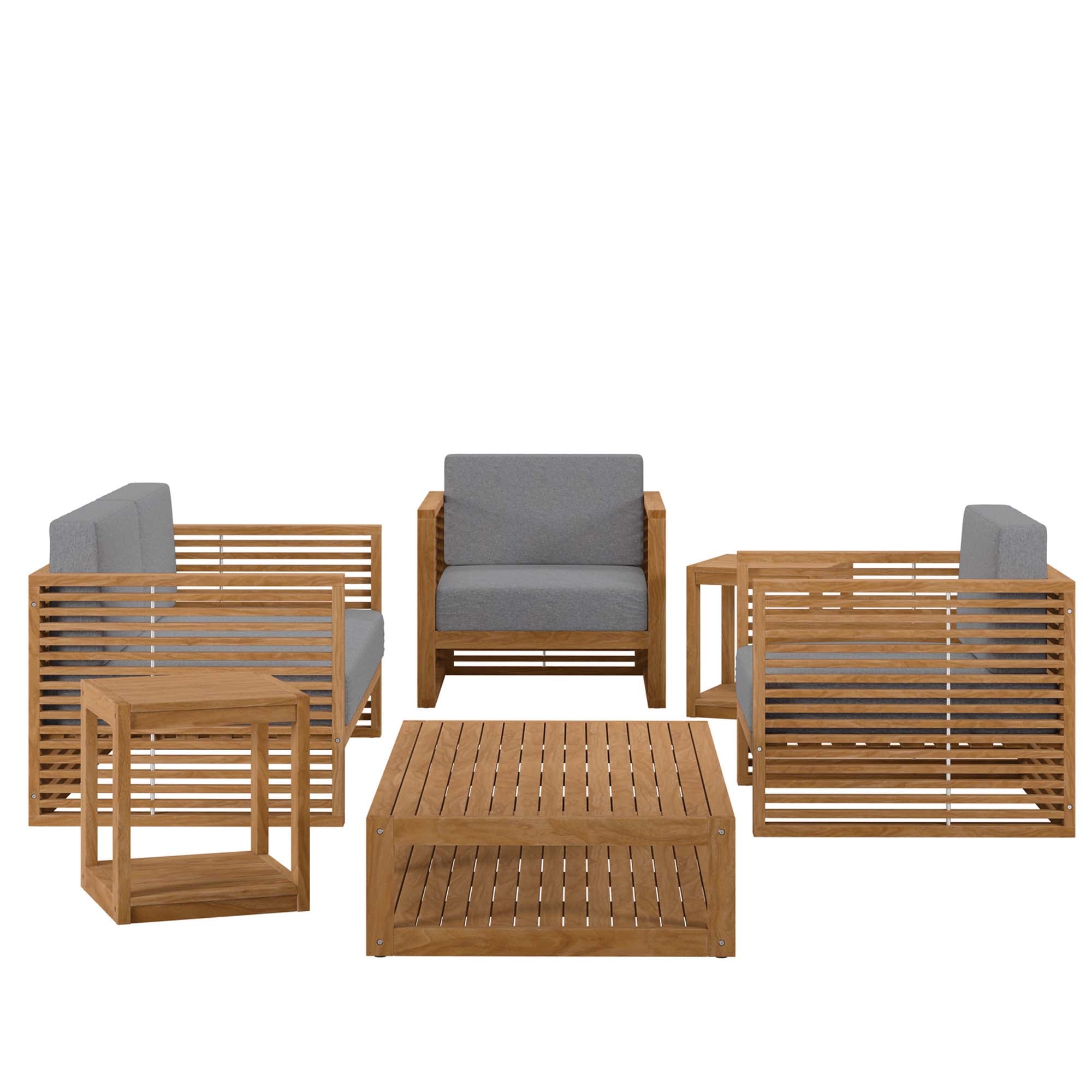 Carlsbad 6-Piece Teak Wood Outdoor Patio Set