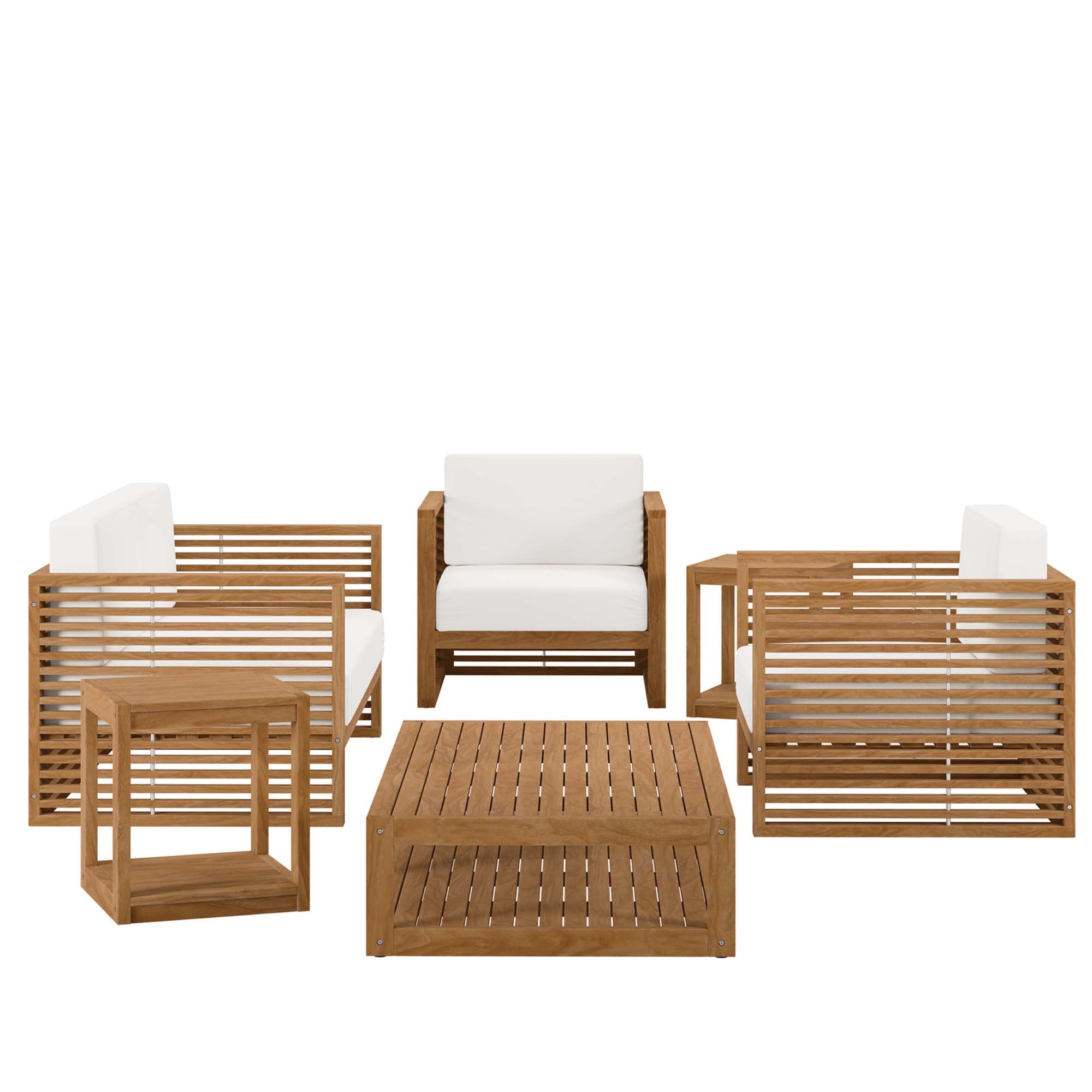 Carlsbad 6-Piece Teak Wood Outdoor Patio Set