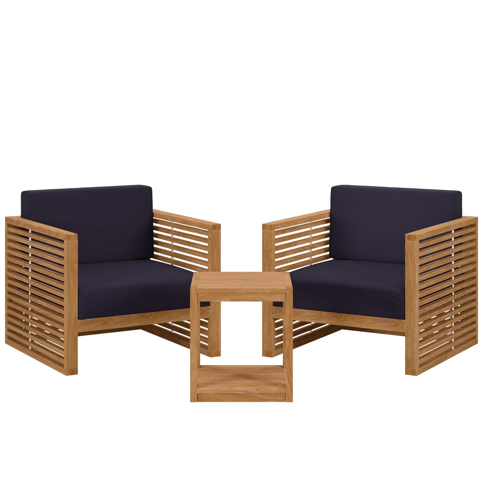 Carlsbad 3-Piece Teak Wood Outdoor Patio Set