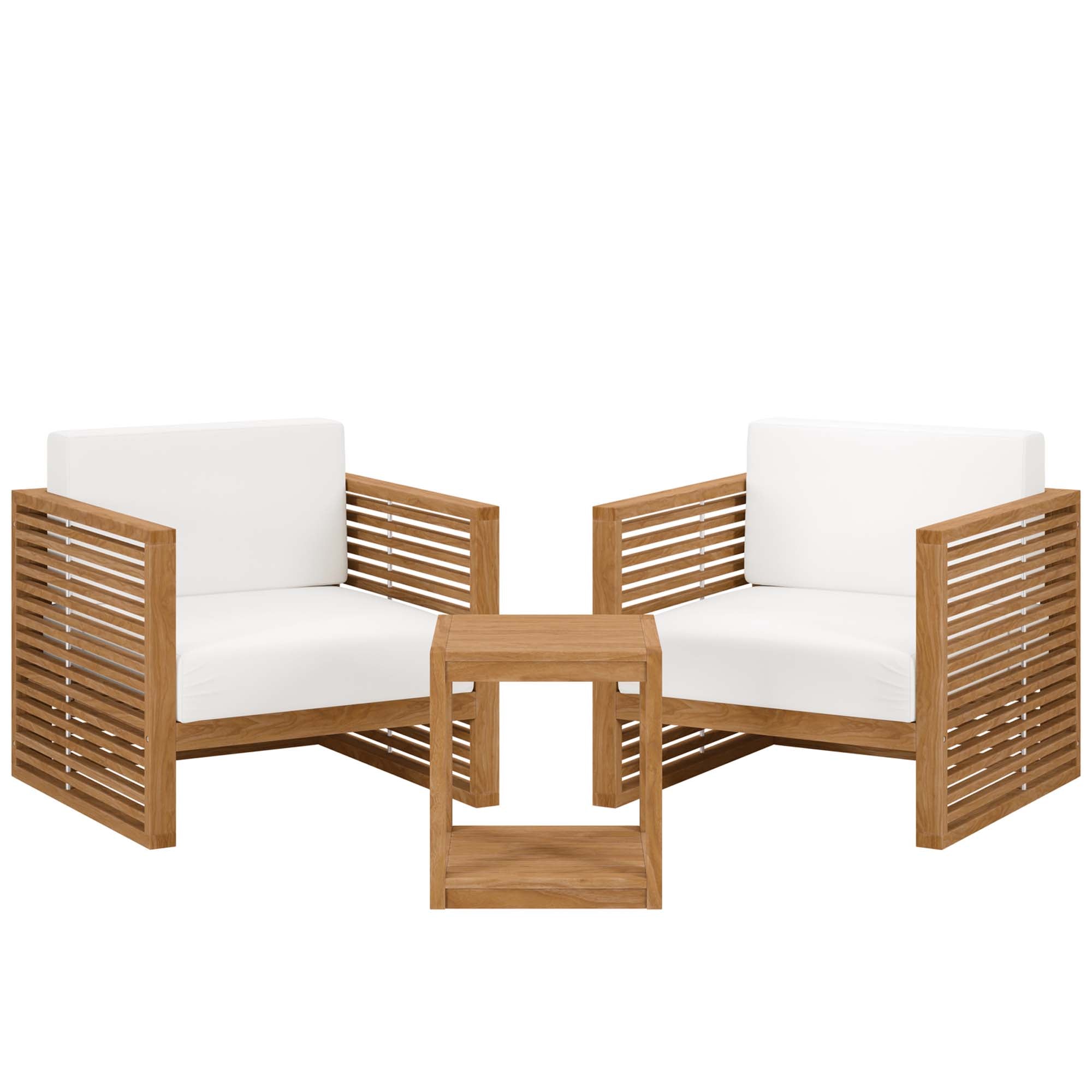 Carlsbad 3-Piece Teak Wood Outdoor Patio Set