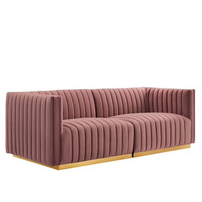 Conjure Channel Tufted Performance Velvet Loveseat