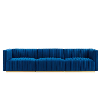 Conjure Channel Tufted Performance Velvet Sofa