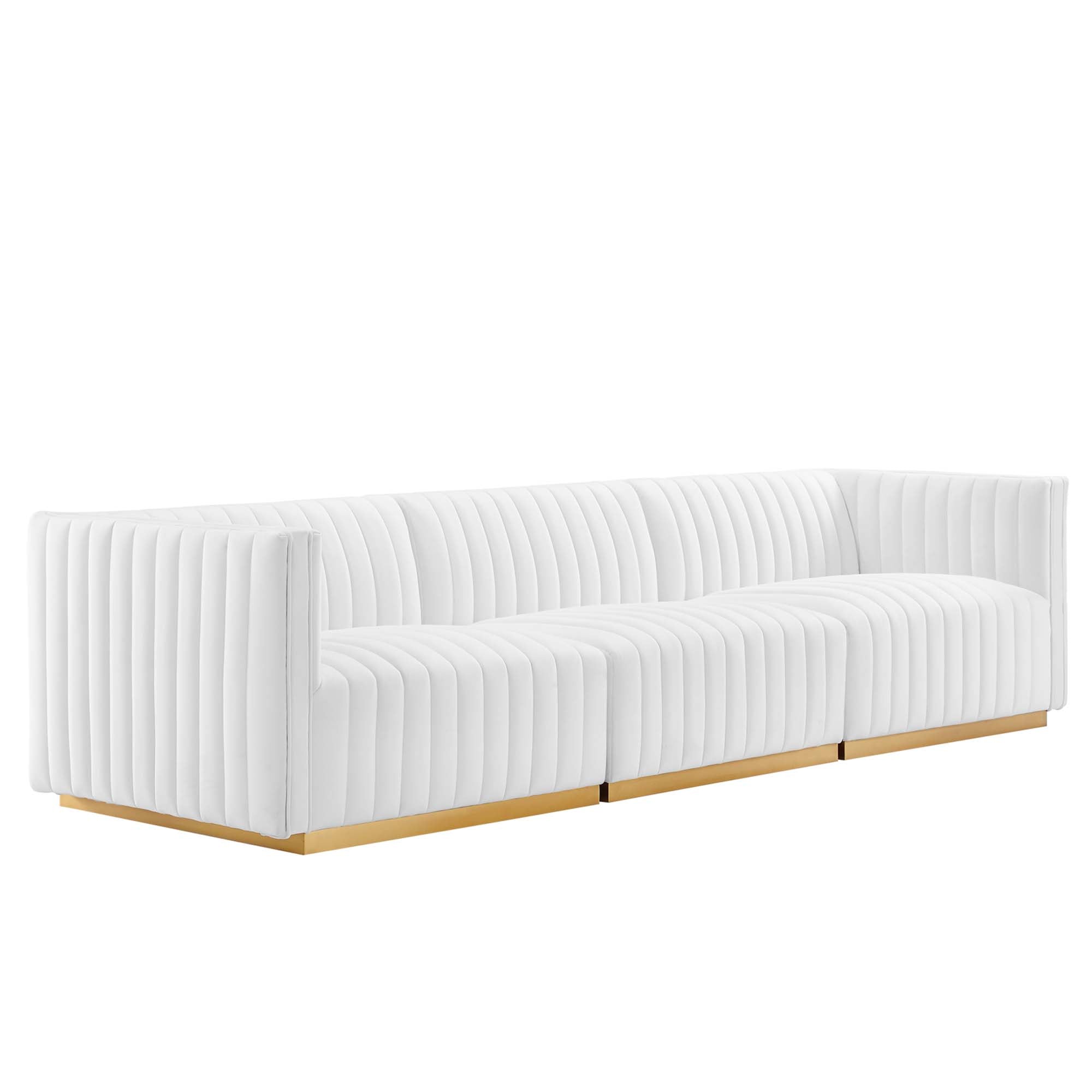 Conjure Channel Tufted Performance Velvet Sofa