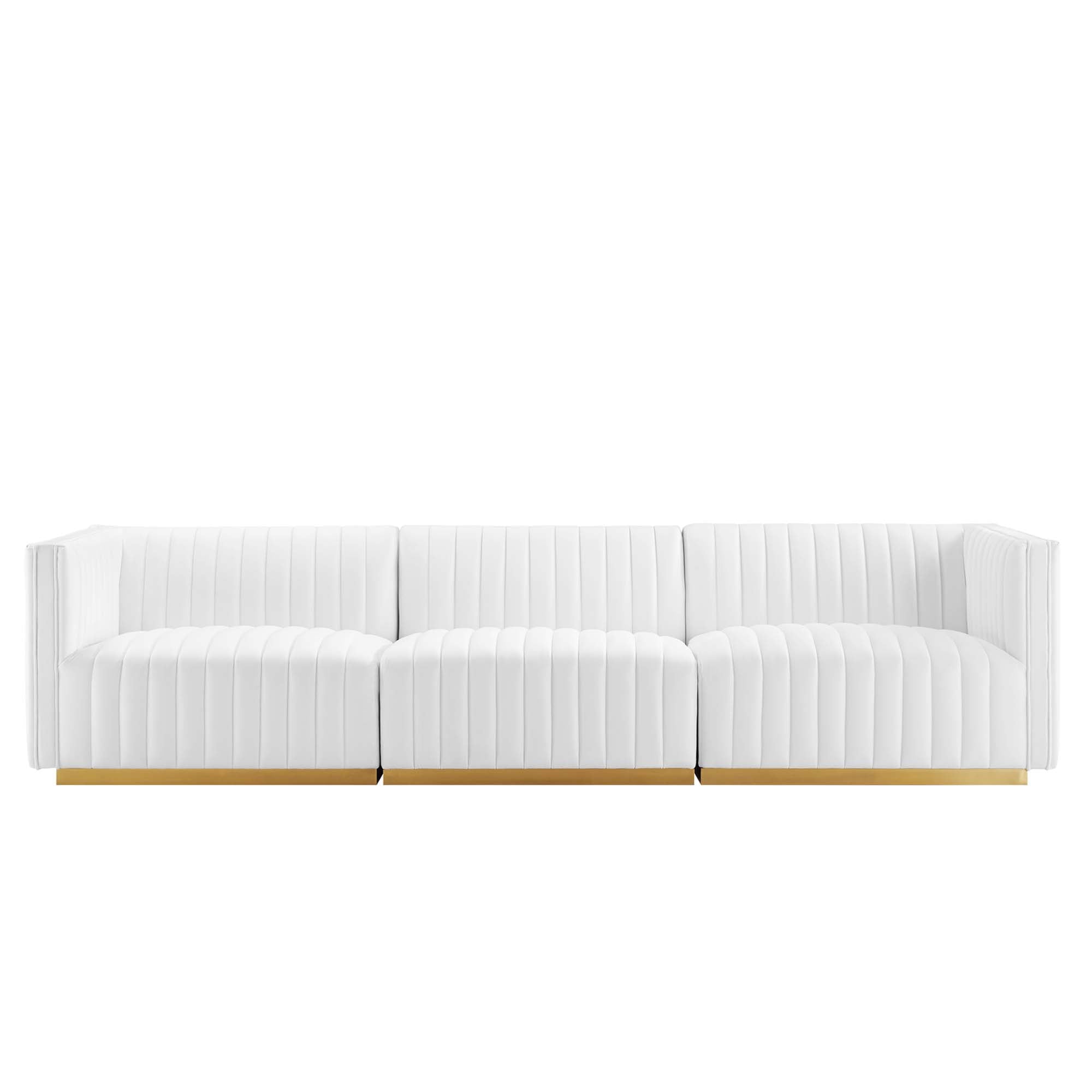 Conjure Channel Tufted Performance Velvet Sofa