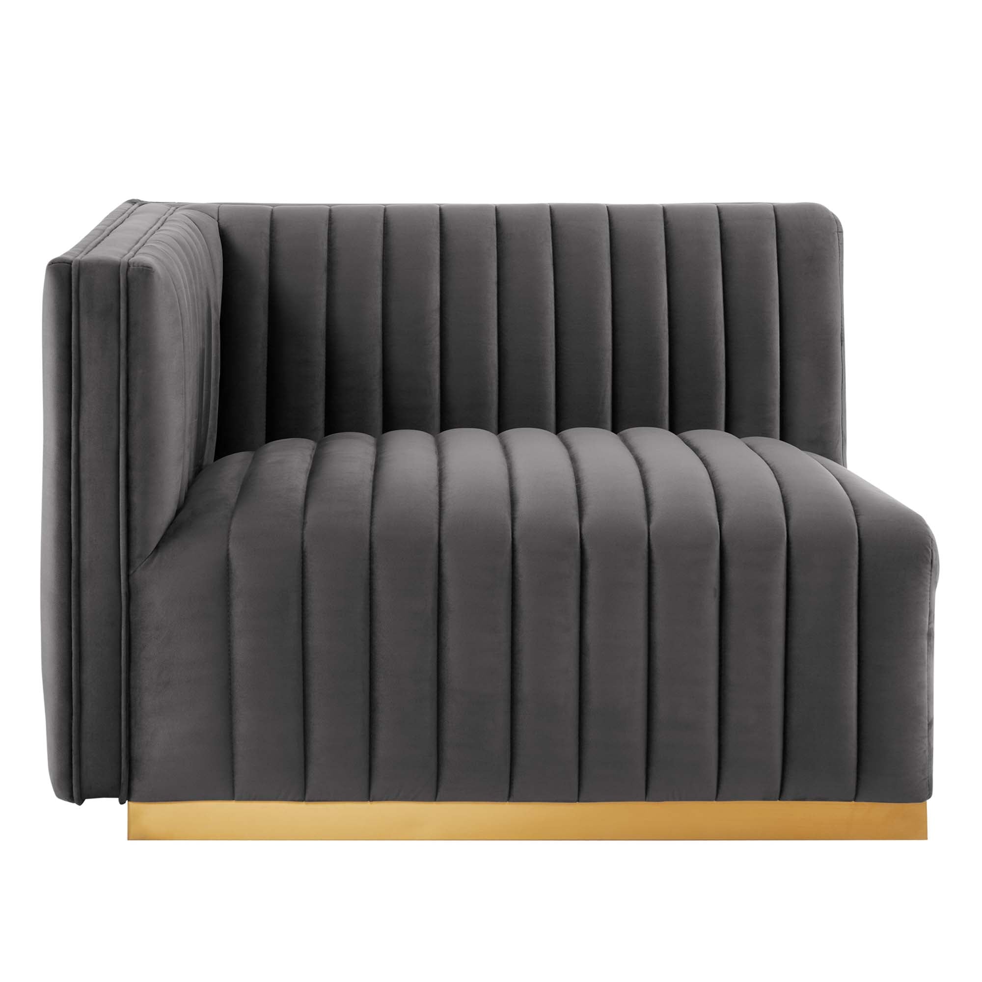 Conjure Channel Tufted Performance Velvet 4-Piece Sofa