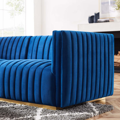 Conjure Channel Tufted Performance Velvet 5-Piece Sectional