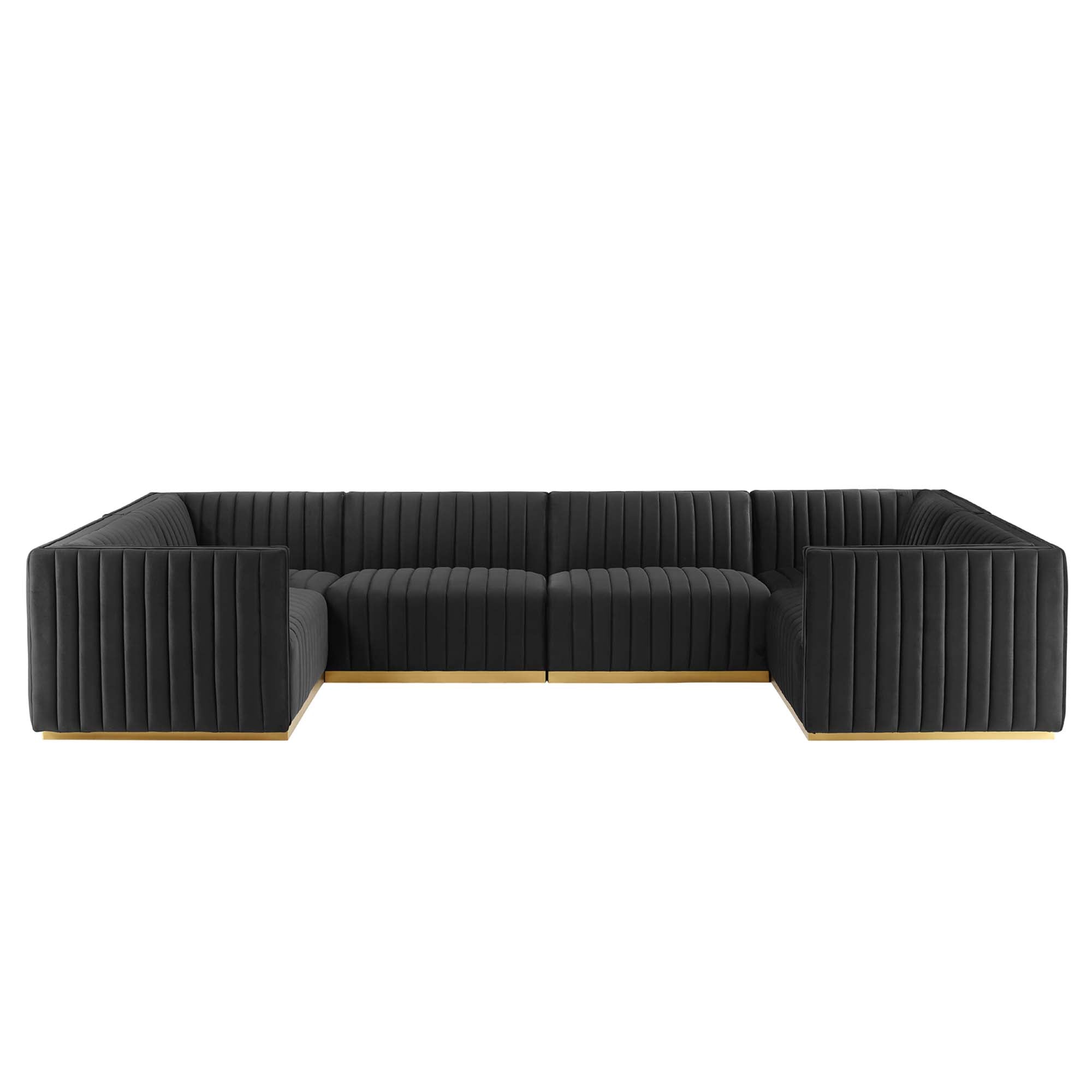 Conjure Channel Tufted Performance Velvet 6-Piece U-Shaped Sectional