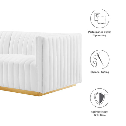 Conjure Channel Tufted Performance Velvet 6-Piece U-Shaped Sectional