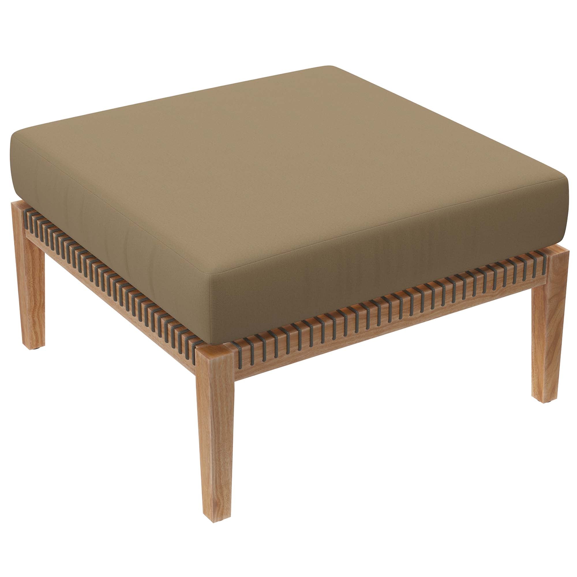 Clearwater Outdoor Patio Teak Wood Ottoman