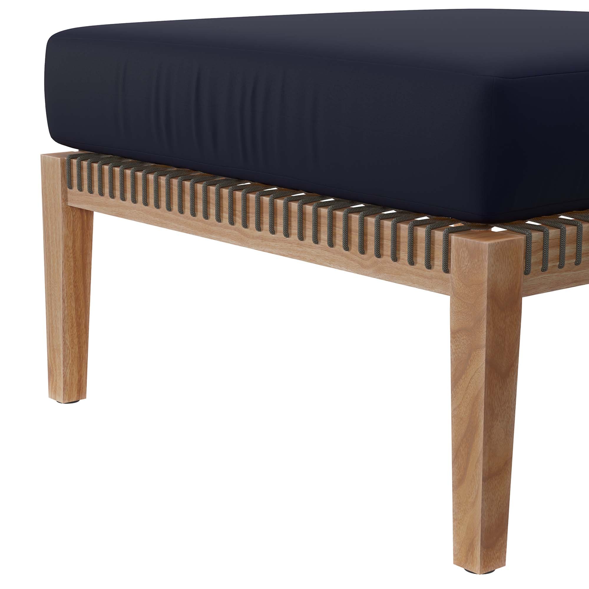 Clearwater Outdoor Patio Teak Wood Ottoman