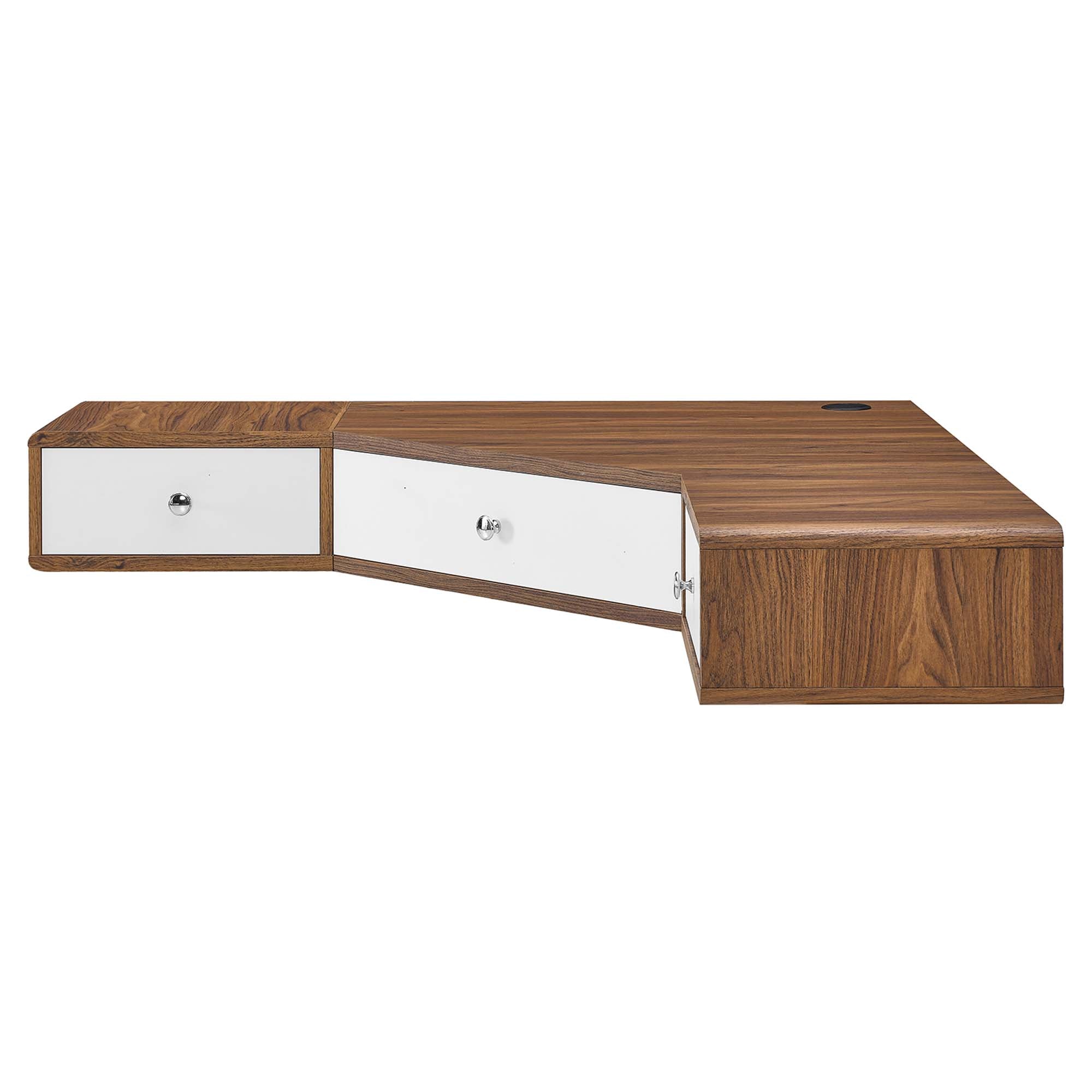 Transmit 47" Wall Mount Corner Walnut Office Desk