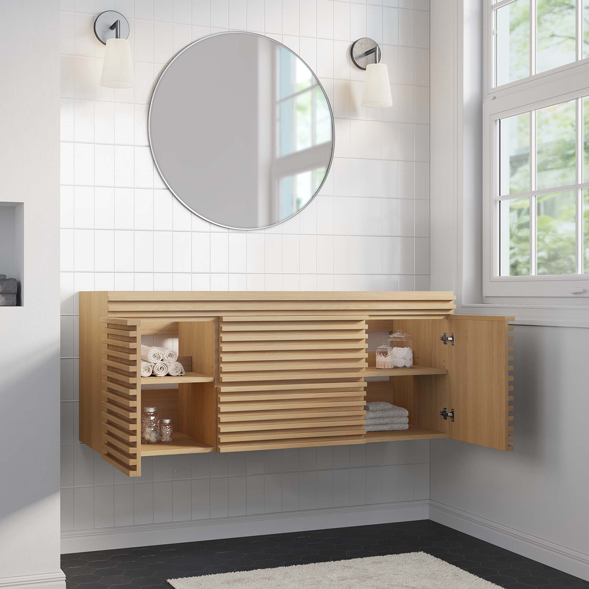 Render 48" Single Sink Compatible (not included) Bathroom Vanity Cabinet