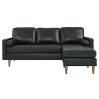 Wren 78" Leather Apartment Sectional Sofa
