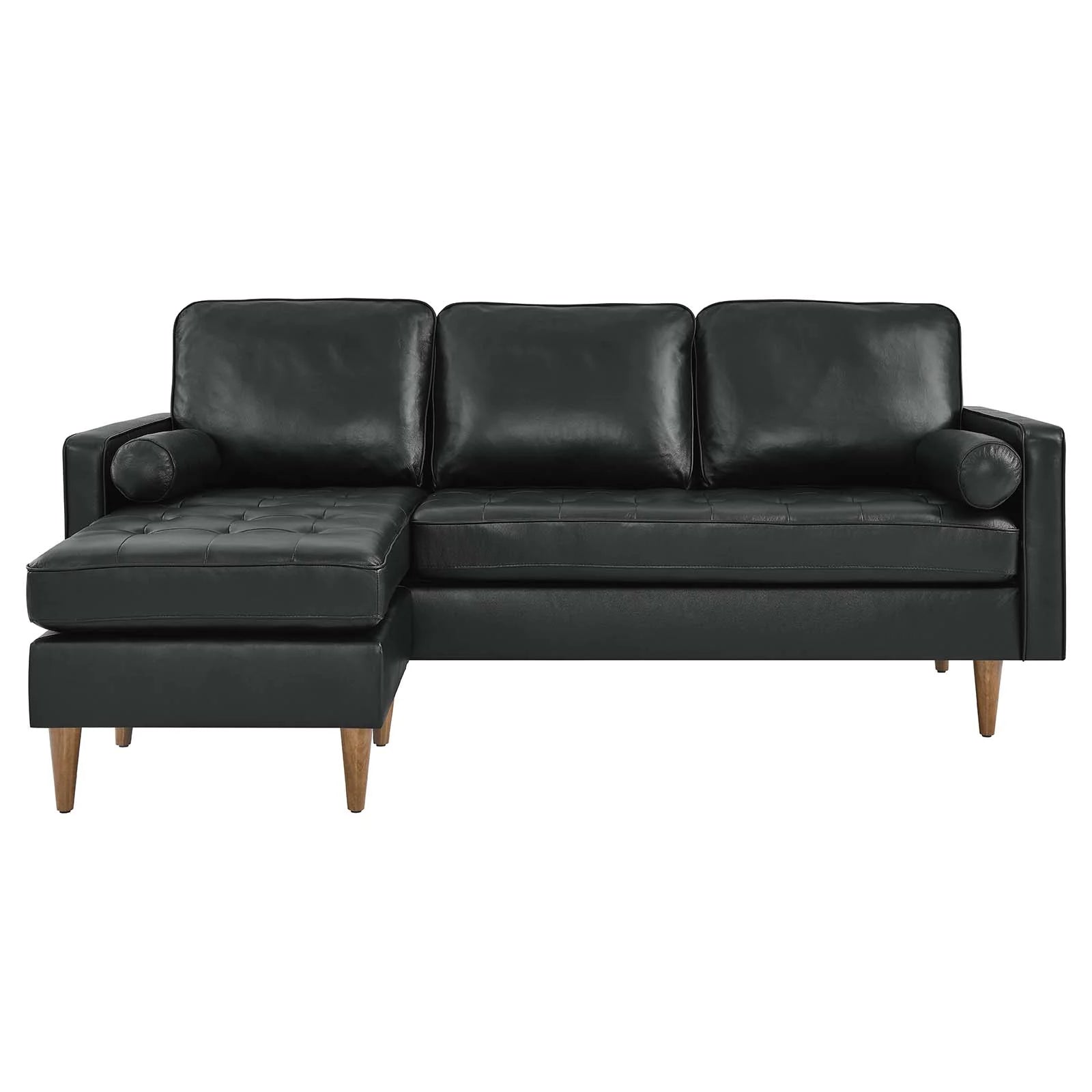 Wren 78" Leather Apartment Sectional Sofa