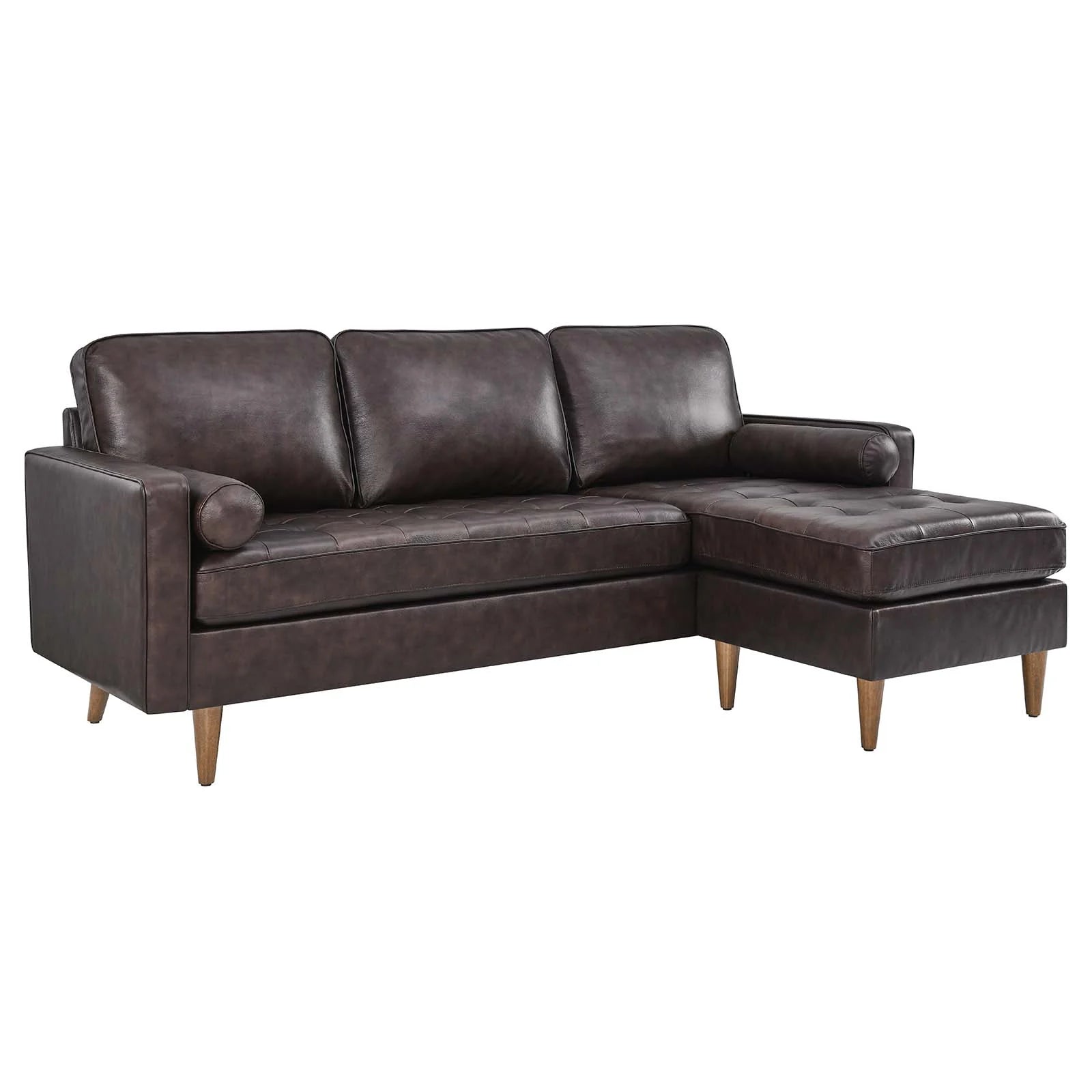 Wren 78" Leather Apartment Sectional Sofa