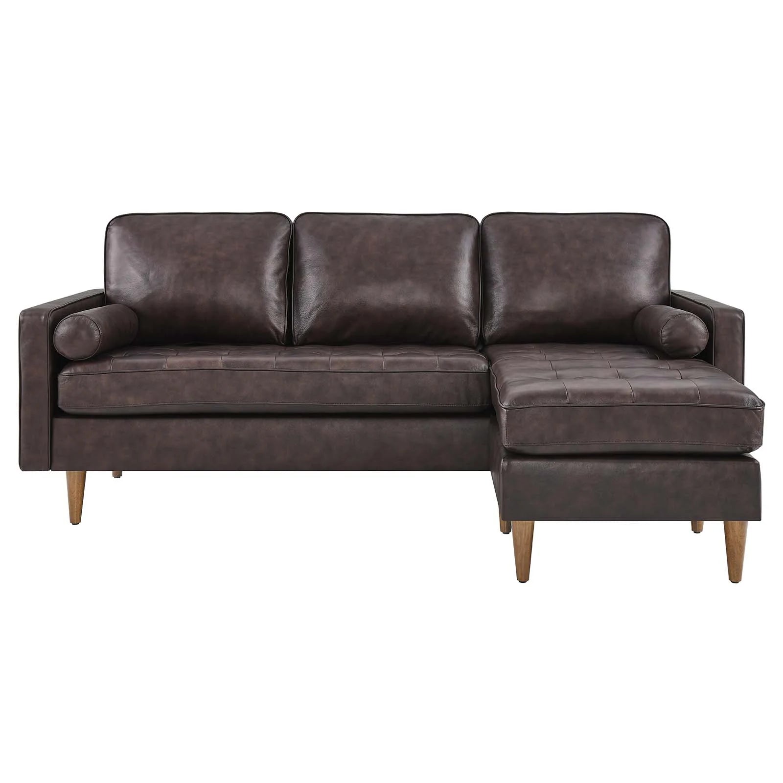 Wren 78" Leather Apartment Sectional Sofa