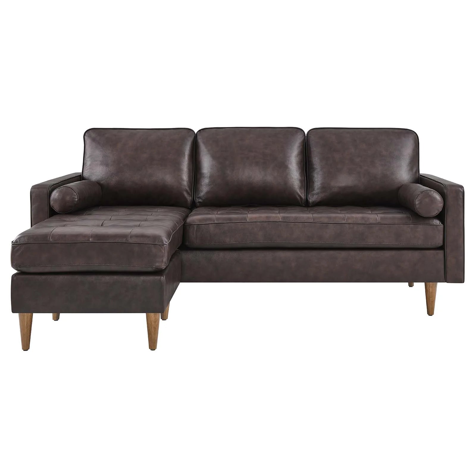 Wren 78" Leather Apartment Sectional Sofa