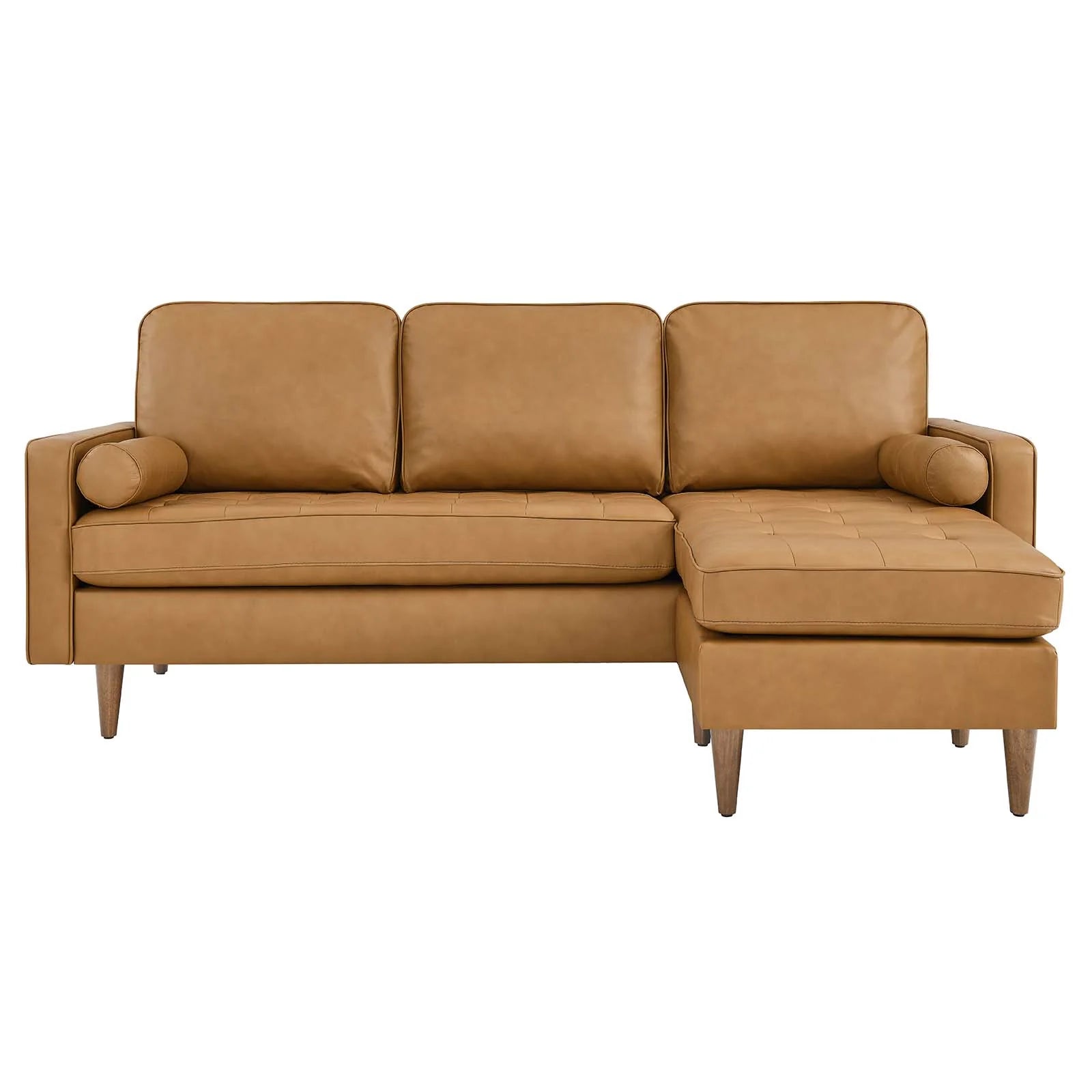 Wren 78" Leather Apartment Sectional Sofa