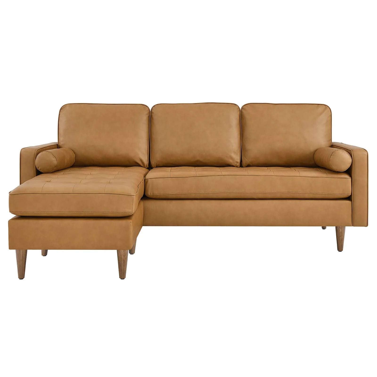 Wren 78" Leather Apartment Sectional Sofa