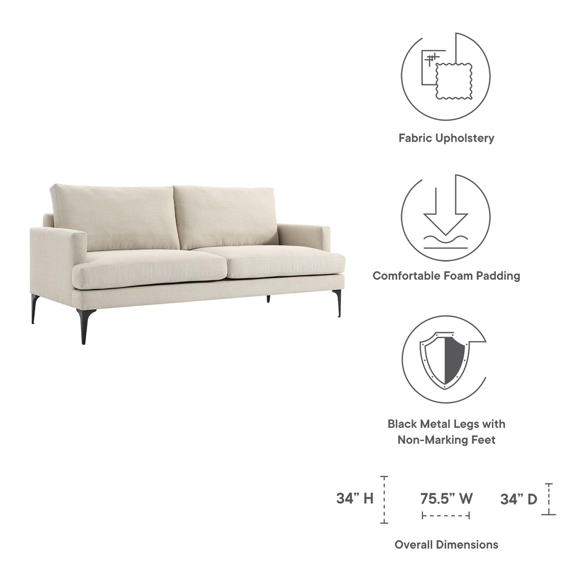 Evermore Upholstered Fabric Sofa