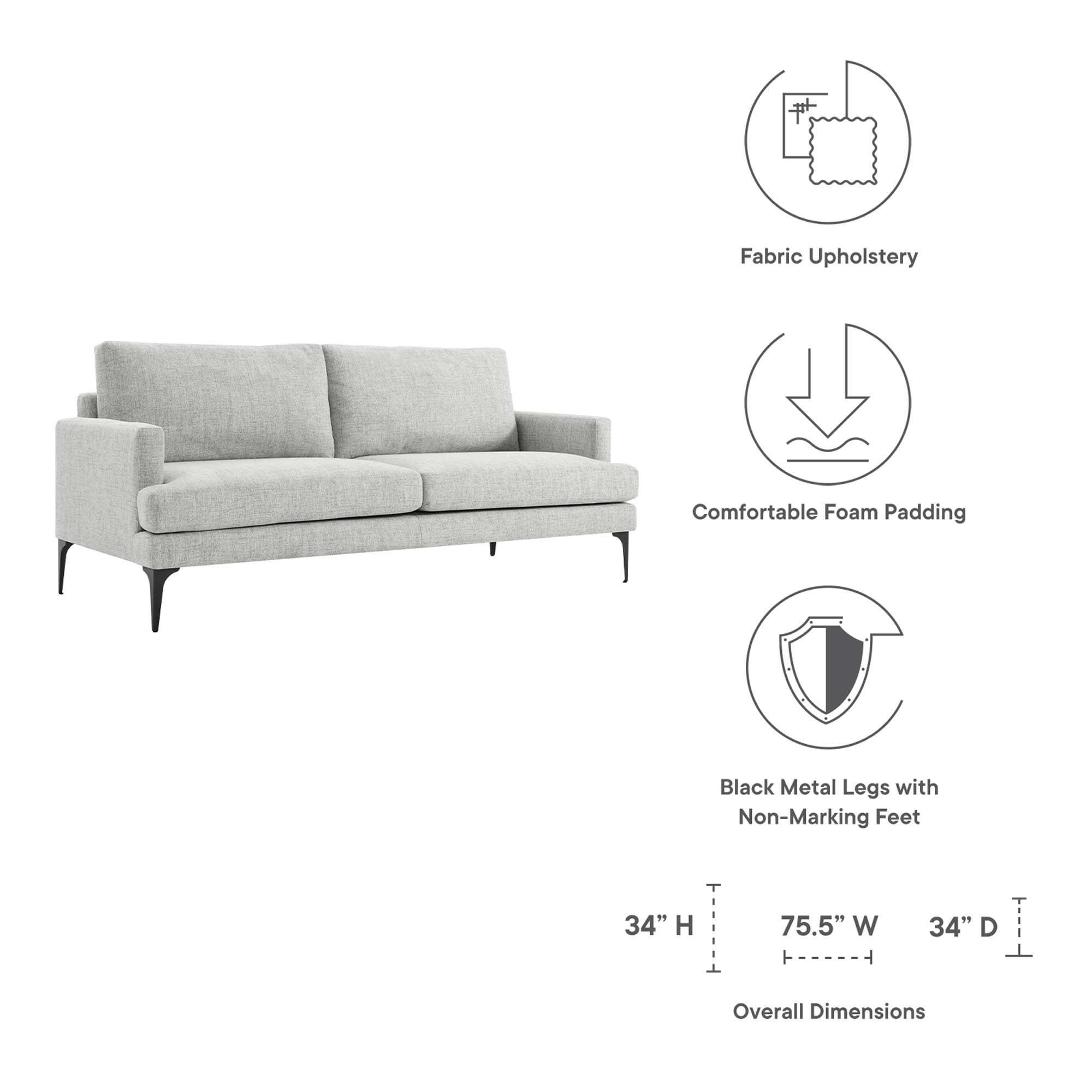 Evermore Upholstered Fabric Sofa