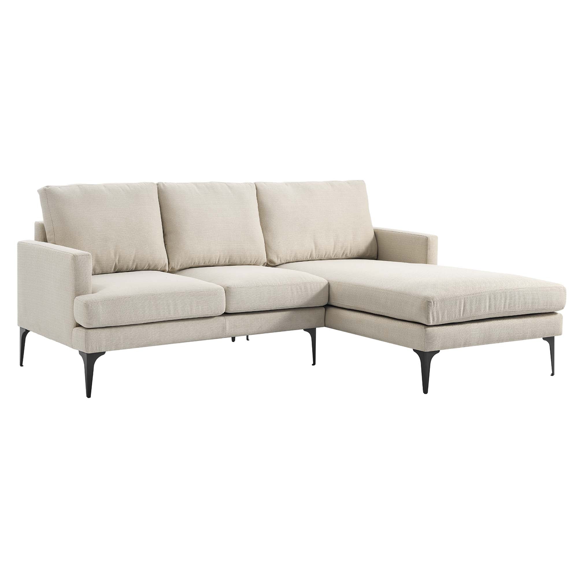 Evermore Right-Facing Upholstered Fabric Sectional Sofa