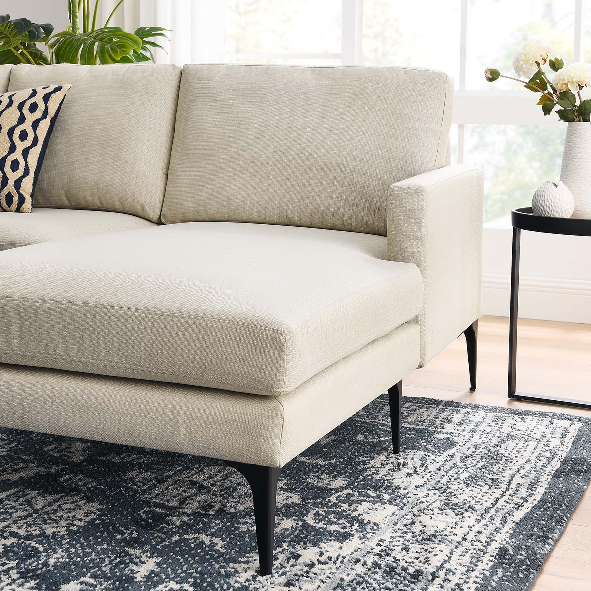 Evermore Right-Facing Upholstered Fabric Sectional Sofa