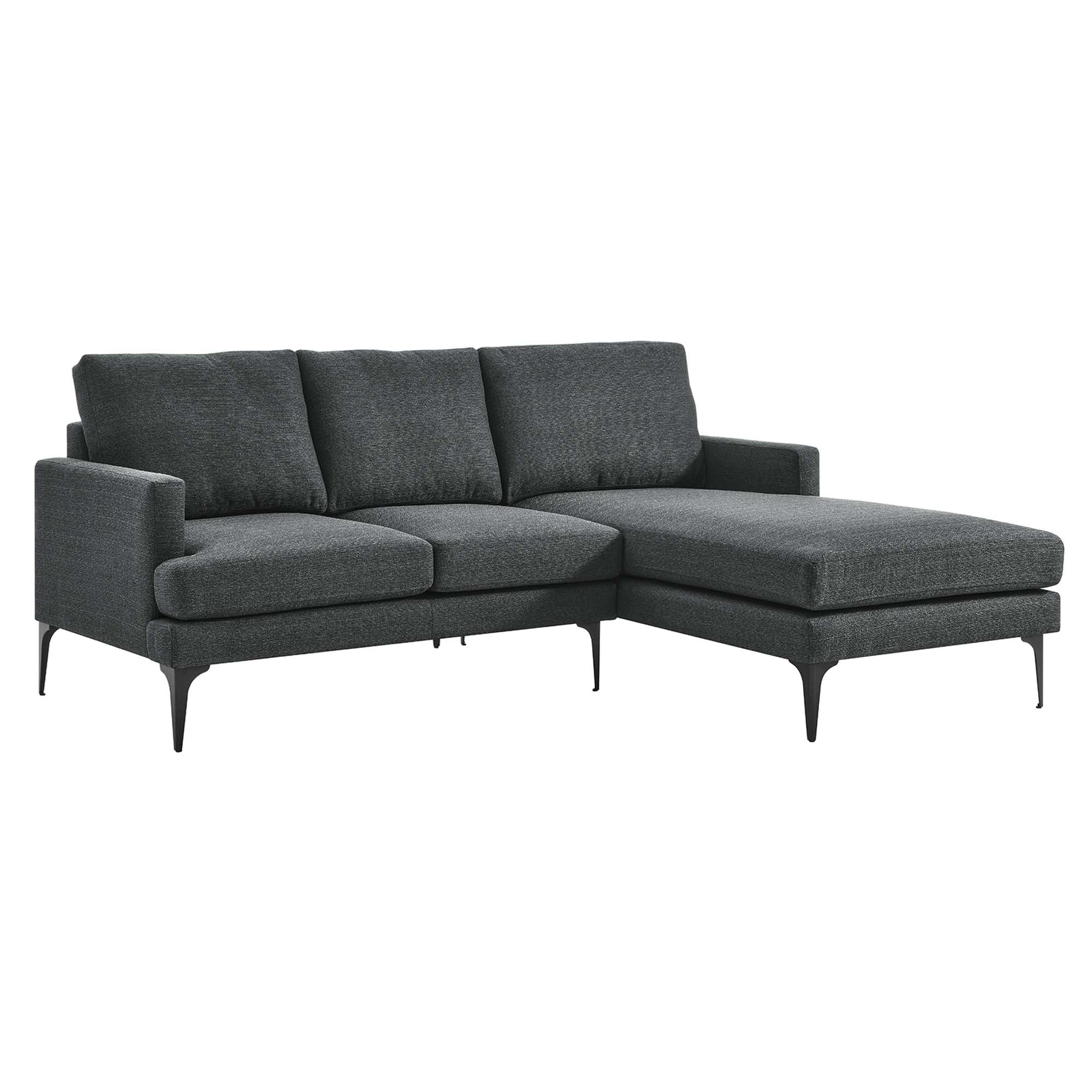 Evermore Right-Facing Upholstered Fabric Sectional Sofa