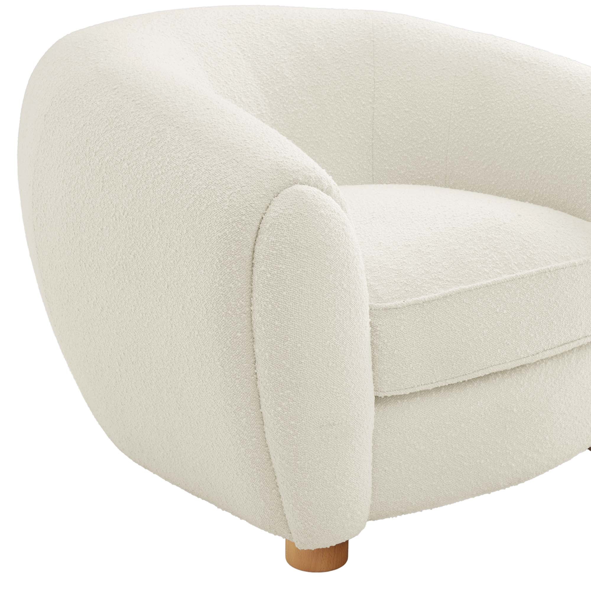 Abundant Boucle Upholstered Fabric Armchair