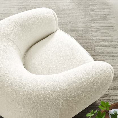 Abundant Boucle Upholstered Fabric Armchair