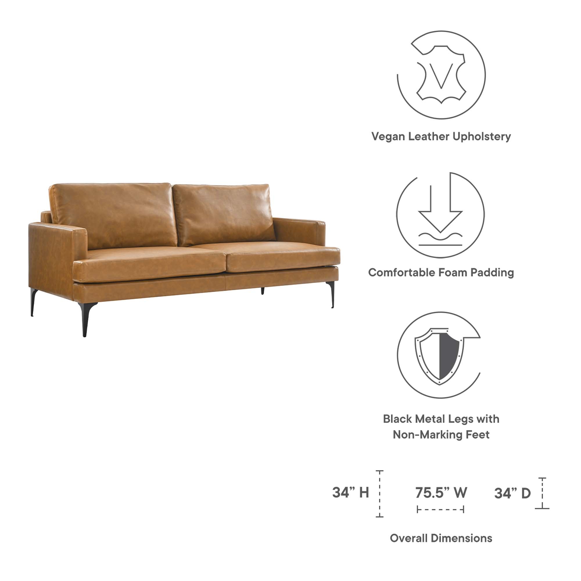 Evermore Vegan Leather Sofa