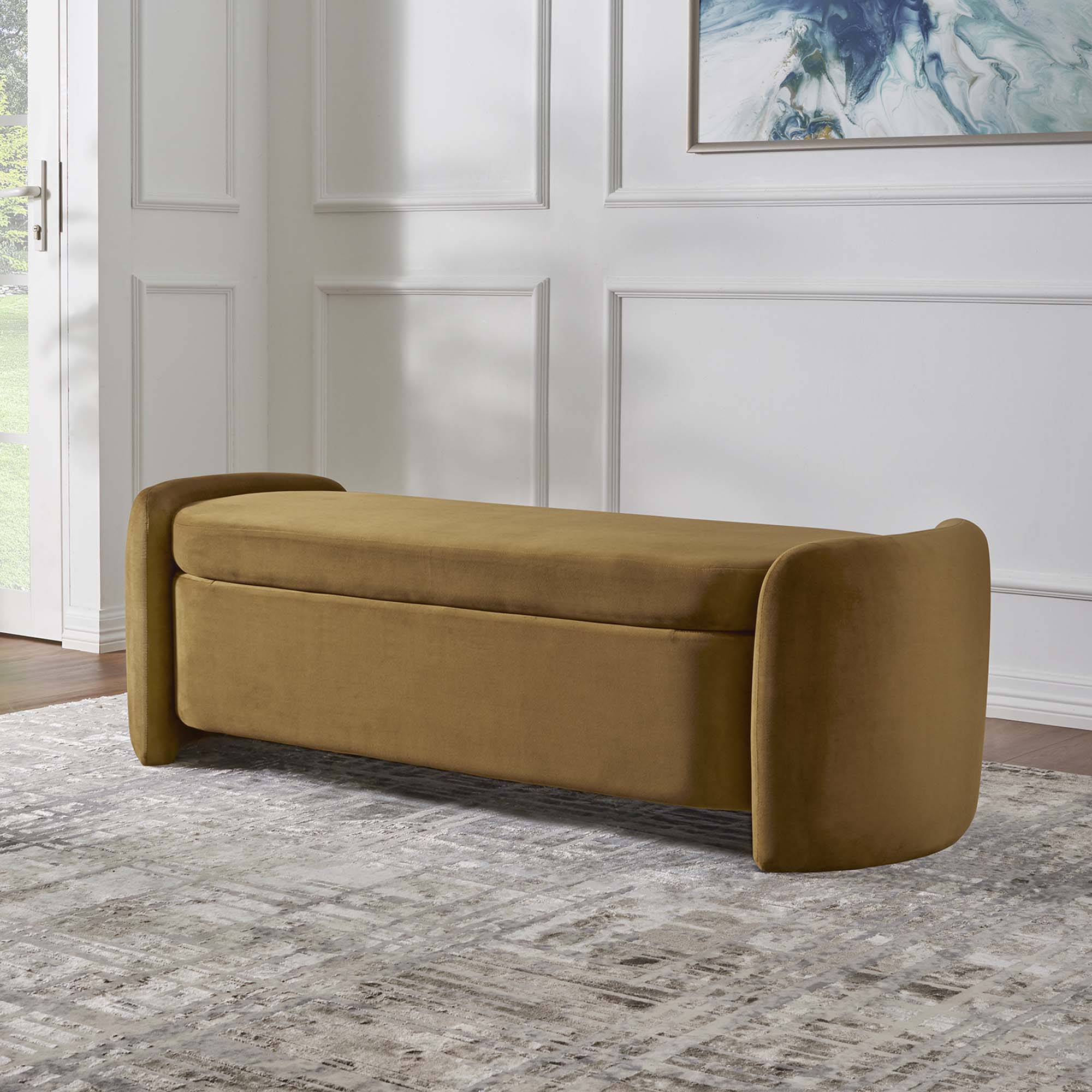 Nebula Upholstered Performance Velvet Bench