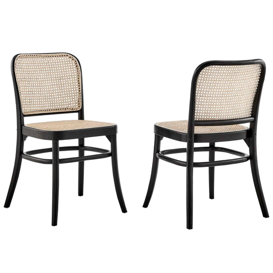 Winona Black Wood Dining Side Chair Set of 2