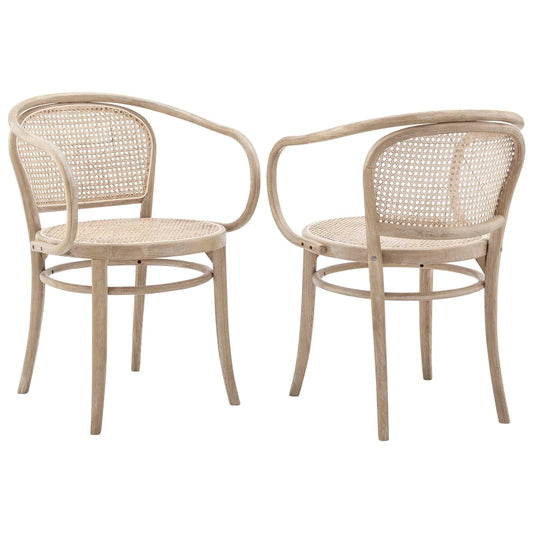 Oliana  Wood Gray Dining Armchair Set of 2