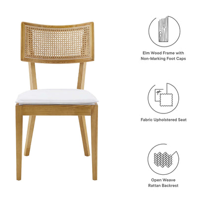 Caledonia Fabric Upholstered Wood Dining Chair Set of 2