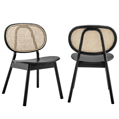 Malina Black Wood Dining Side Chair Set of 2
