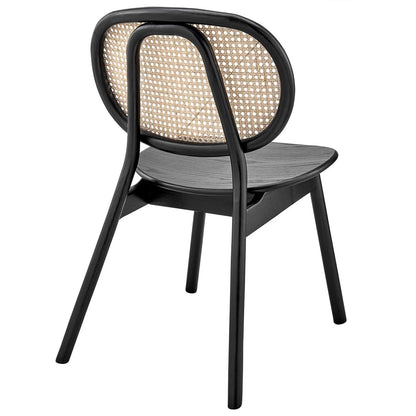Malina Black Wood Dining Side Chair Set of 2