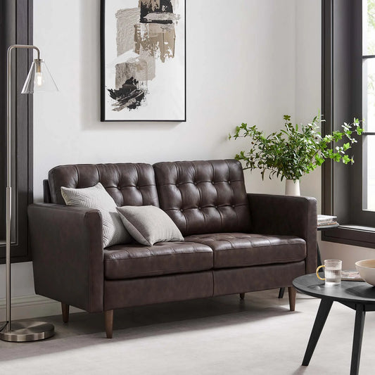 Exalt Tufted Vegan Leather Loveseat