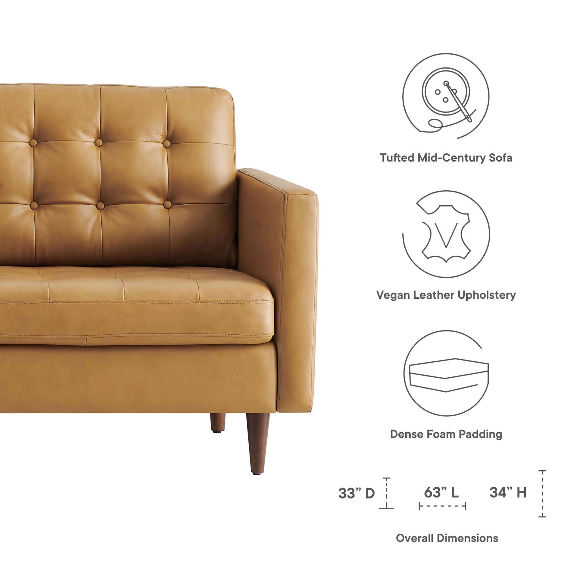 Exalt Tufted Leather Loveseat