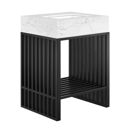 Gridiron 24" White Black Bathroom Vanity