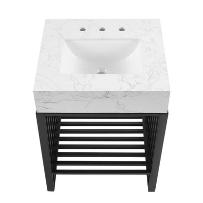 Gridiron 24" White Black Bathroom Vanity