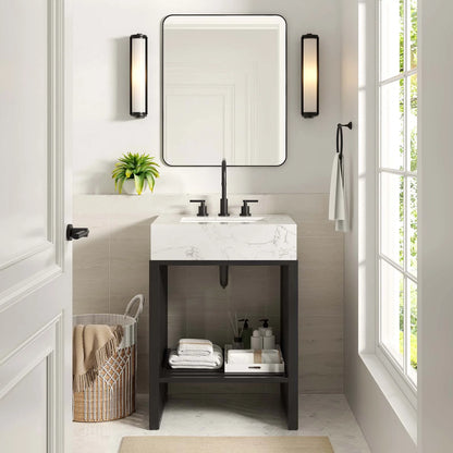Gridiron 24" White Black Bathroom Vanity
