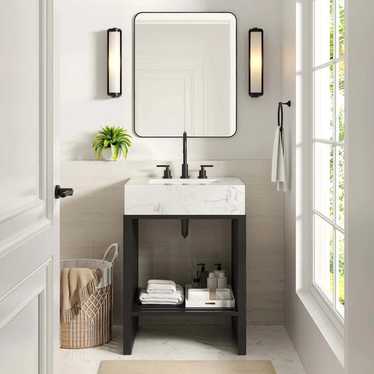 Gridiron 24" White Black Bathroom Vanity