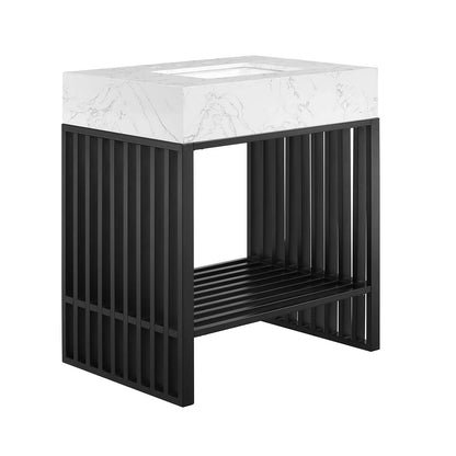 Gridiron 30" White Black Bathroom Vanity
