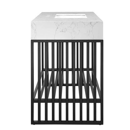 Gridiron 48" White Black Bathroom Vanity