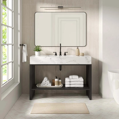 Gridiron 48" White Black Bathroom Vanity