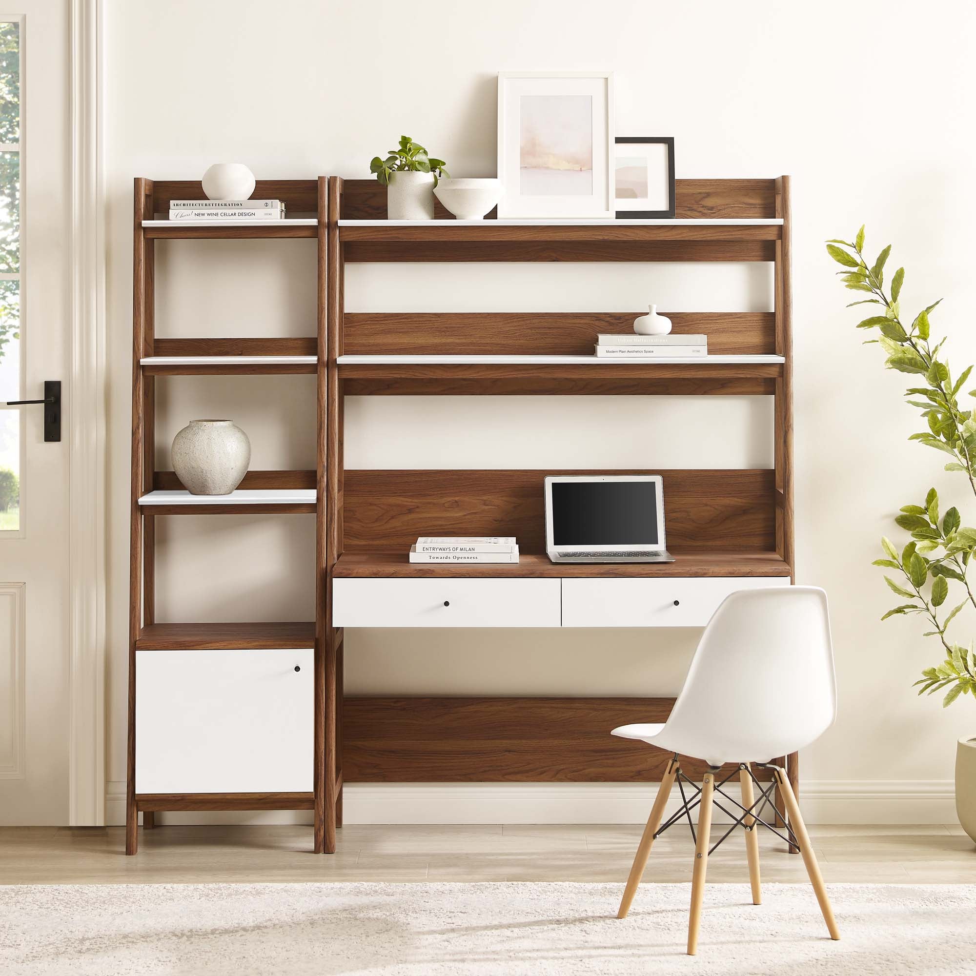 Bixby 2-Piece Wood Office Desk and Bookshelf