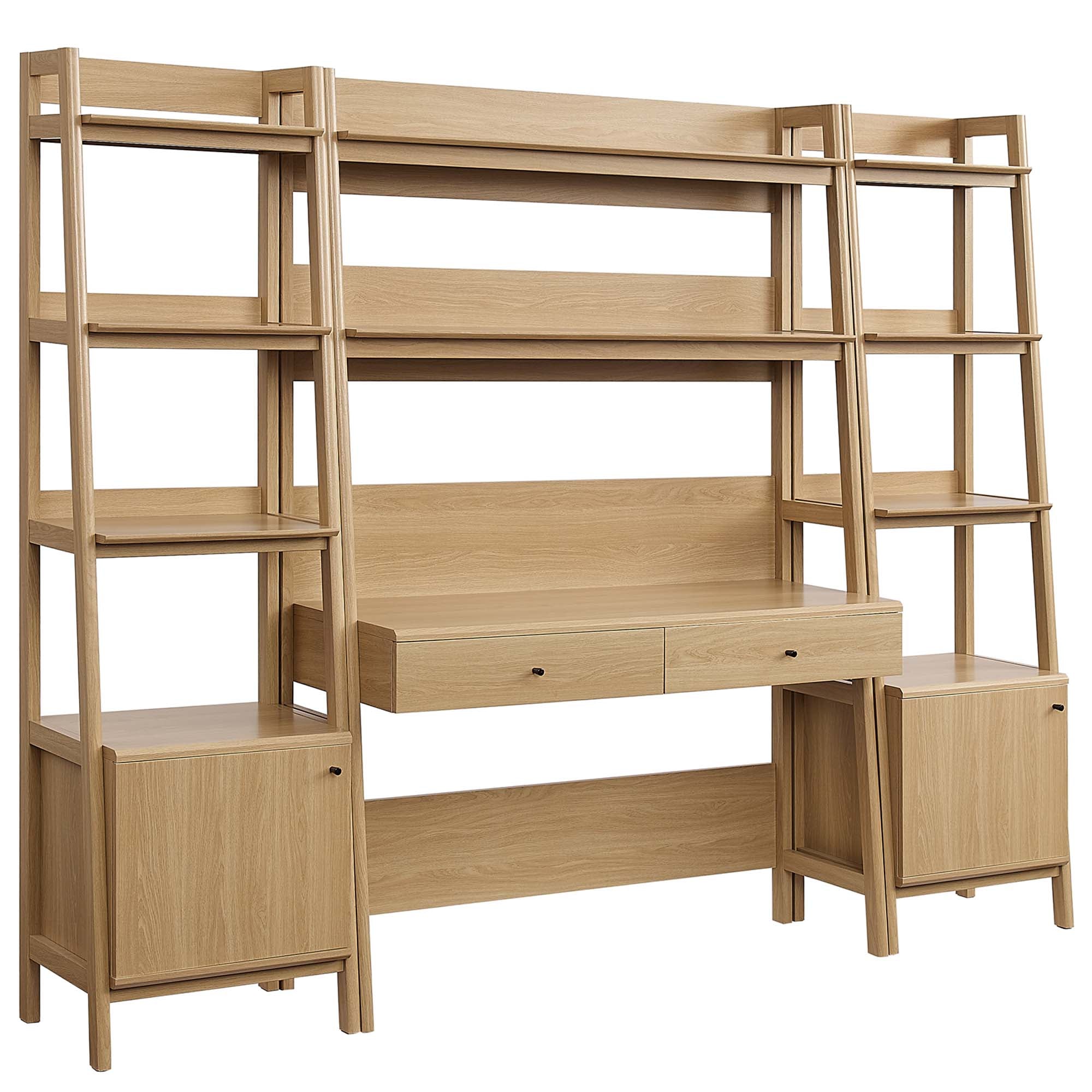 Bixby 3-Piece Wood Office Desk and Bookshelf