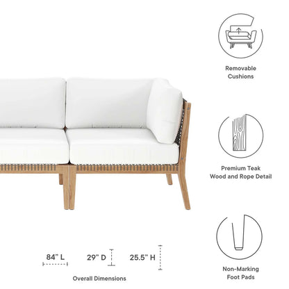 Clearwater Outdoor Patio Teak Wood Sofa