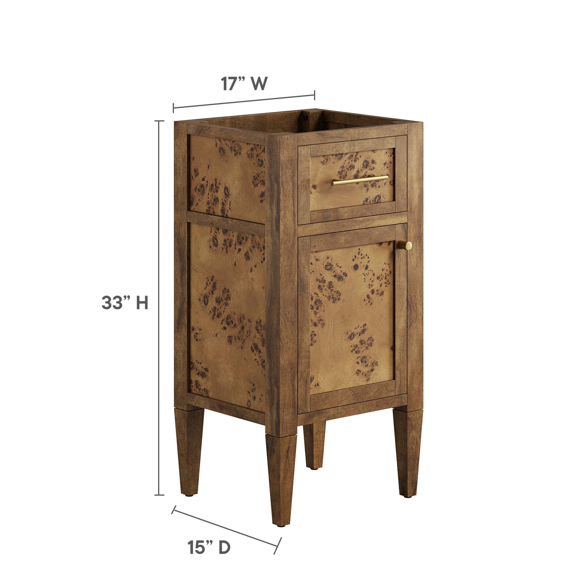 Elysian 18" Wood Bathroom Vanity Cabinet (Sink Basin Not Included)